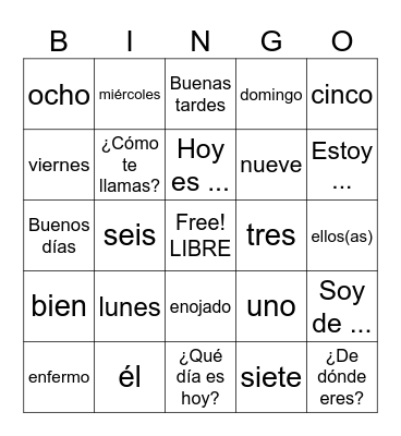 Tutoring (Week 5) 8/10 Bingo Card