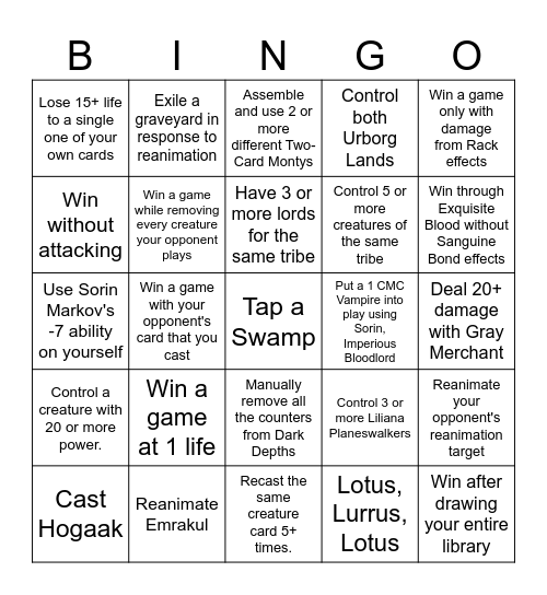 Black Box Bingo Card