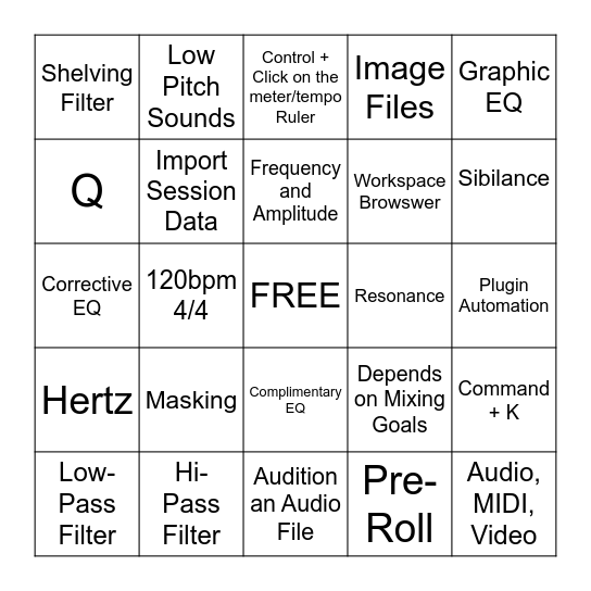 EQ Bingo Card