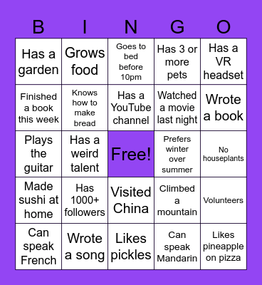 Support Bingo! Bingo Card