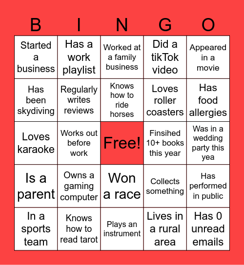 Support Bingo! Bingo Card