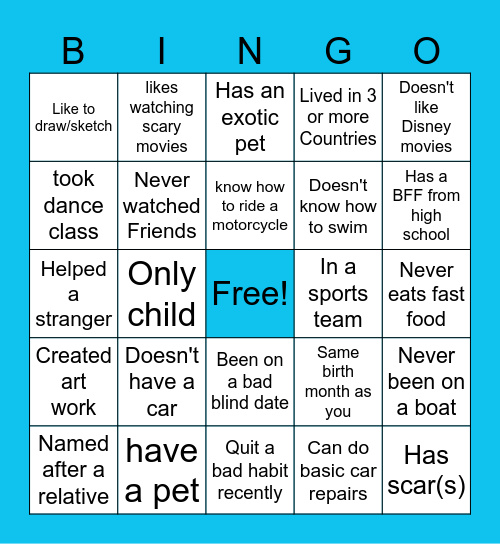 Support Bingo! Bingo Card