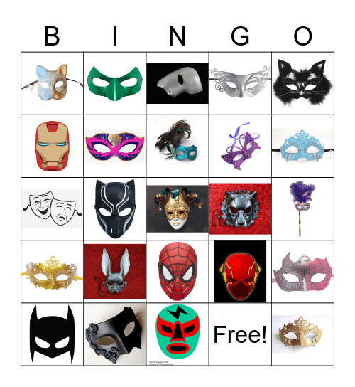 Masquerade Bingo Card