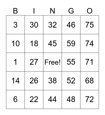 Kris BINGO Card Bingo Card