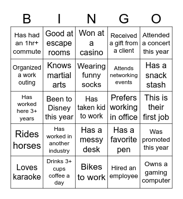 Find someone who... Bingo Card