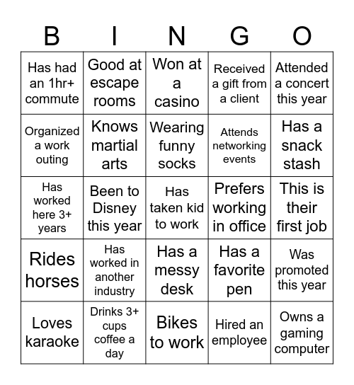 Find someone who... Bingo Card