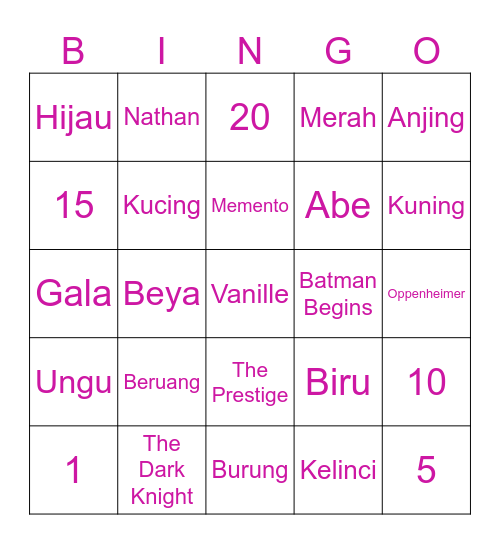 BINGO: ISLE Bingo Card