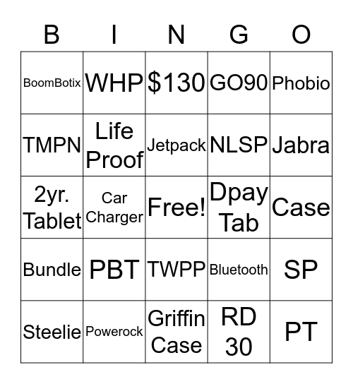 TEAM Wireless Bingo Card