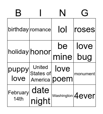BINGO Card