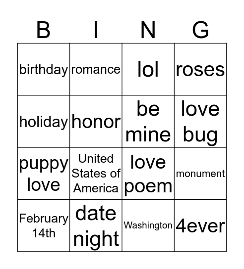 BINGO Card