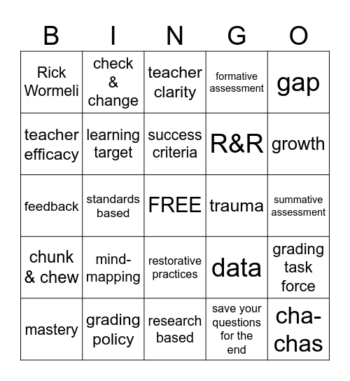 PLC Bingo Card