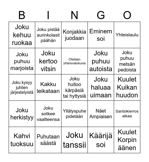 Kesäjuhlat 2023 Bingo Card