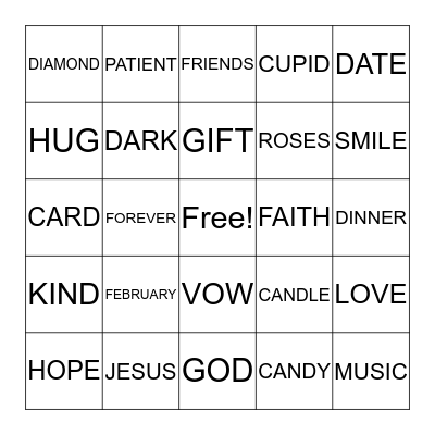 Valentine's Bingo!  Bingo Card