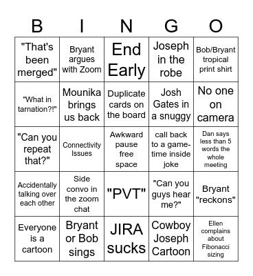Stand Up Bingo Card