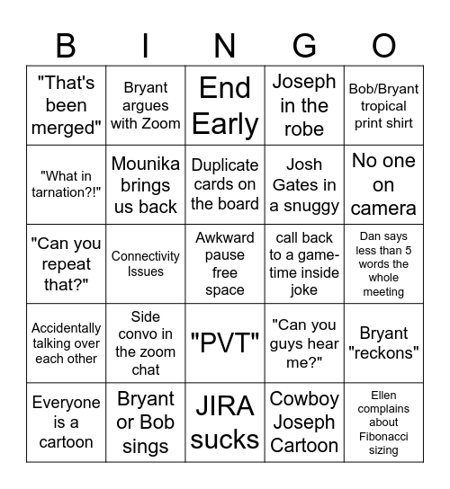 Stand Up Bingo Card