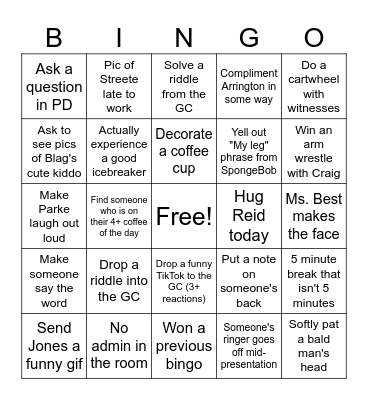 Gardner Bingo Day 3 Bingo Card