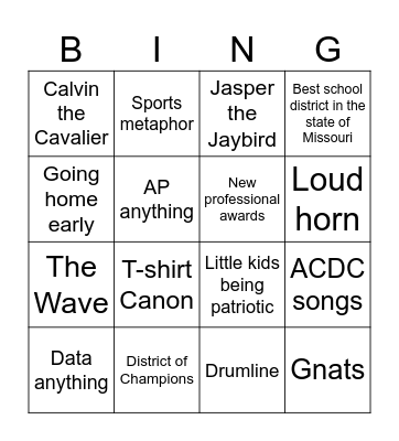 Opening Session Bingo Card