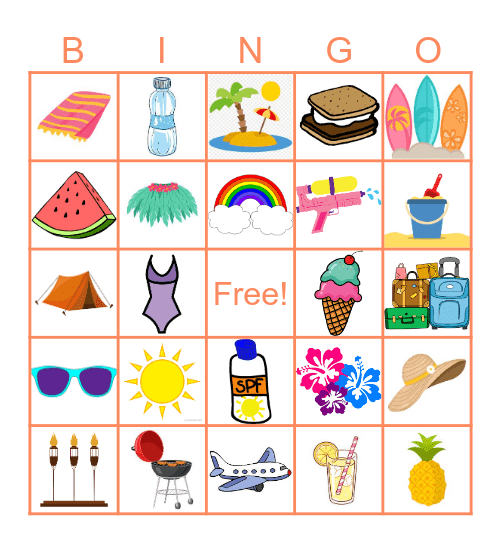 GoFi Summer Bingo Card