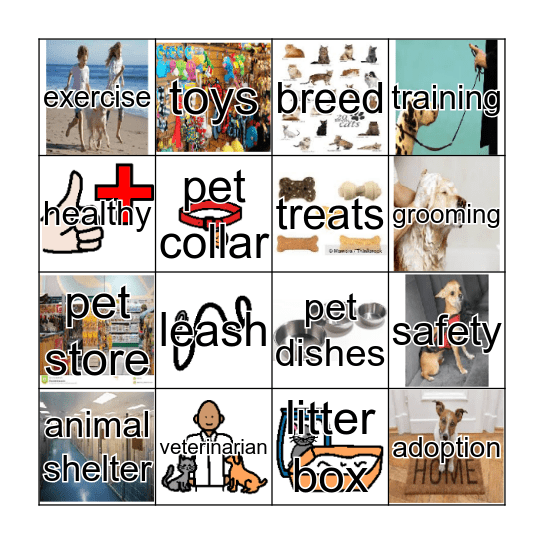 Pets Bingo Card