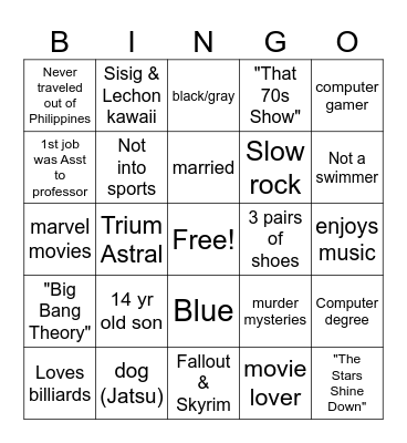 Carlo BINGO! Bingo Card