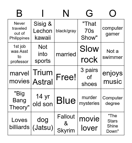 Carlo BINGO! Bingo Card