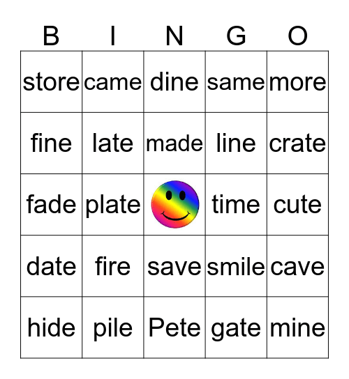 Pushy e  Bingo Card