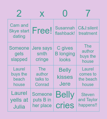 The Summer I Turned Pretty BINGO Card