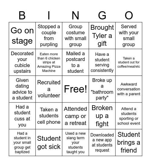 Leaders Bingo Card