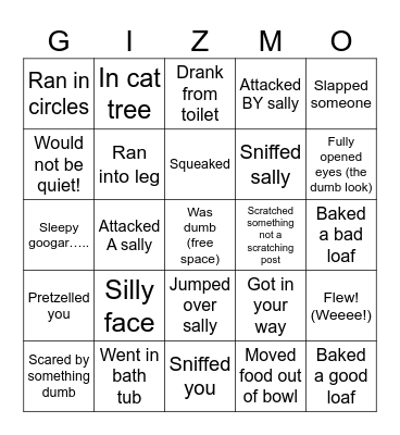 Gray Cat Bingo (wild googars!) Bingo Card