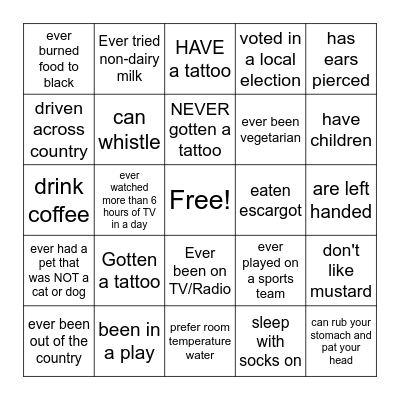 Bingo Card