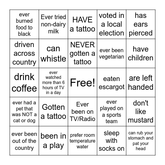 Bingo Card