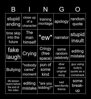 Dhar Mann bingo Card
