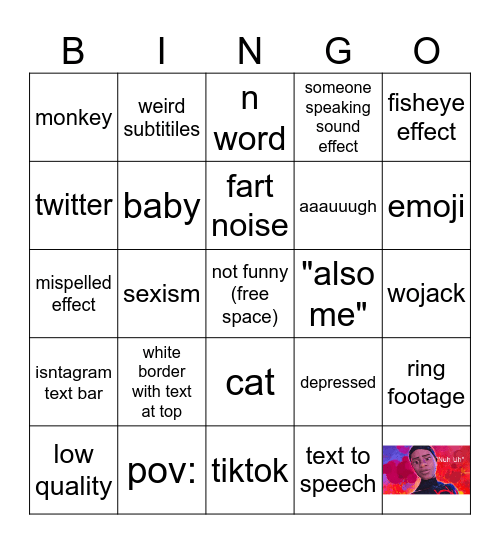 offensive meme Bingo Card