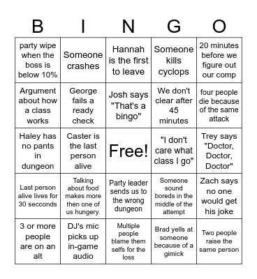 Coils Bingo Card