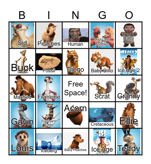 ICE AGE! Bingo Card