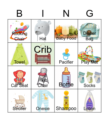 Baby Shower Bingo Card