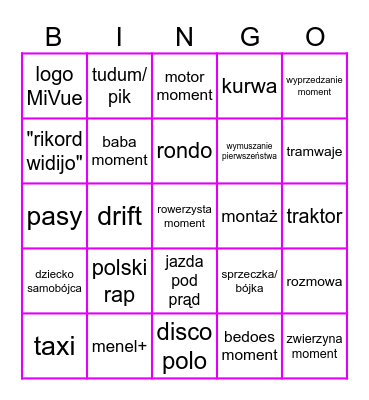 STOP CHAM BINGO Card