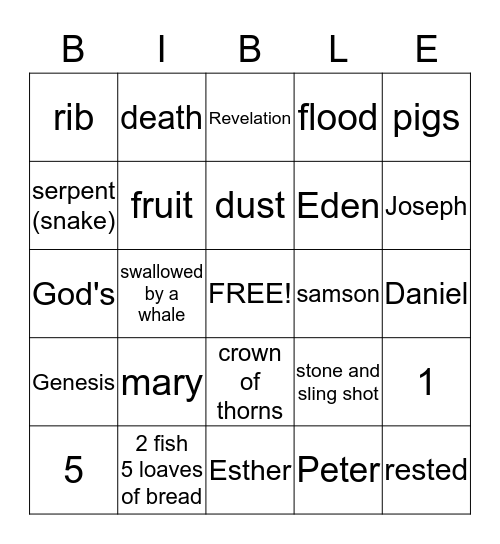 Bible Bingo Card