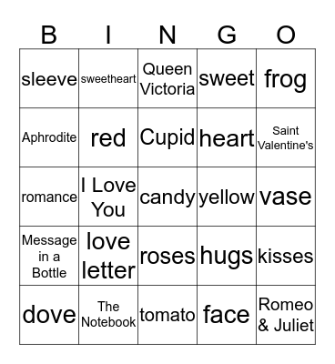 Valentine's Day Bingo Card