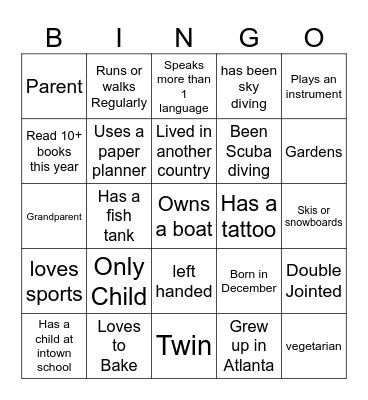 Leaders Council BINGO Card