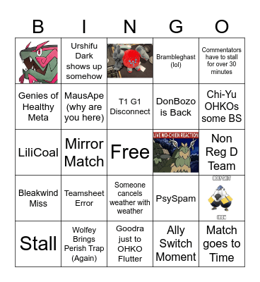 VGC World Yokohama Bingo Card