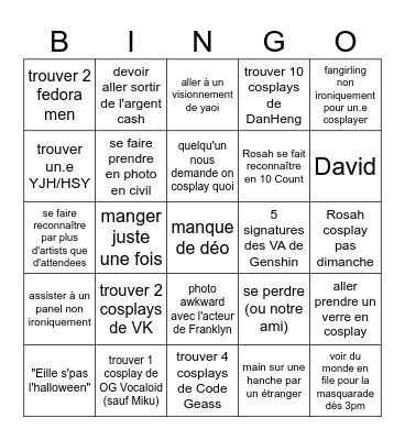 Otaluthon 2023 Bingo Card