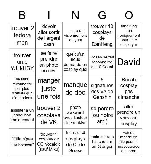 Otaluthon 2023 Bingo Card