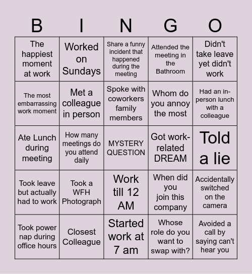 Blame it on BINGO- EZ0vians! Bingo Card