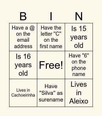 FIND SOMEBODY WHO... Bingo Card