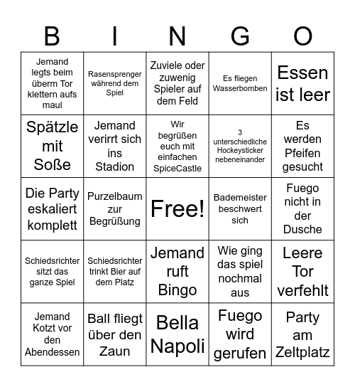 KUH Bingo Darmstadt Bingo Card
