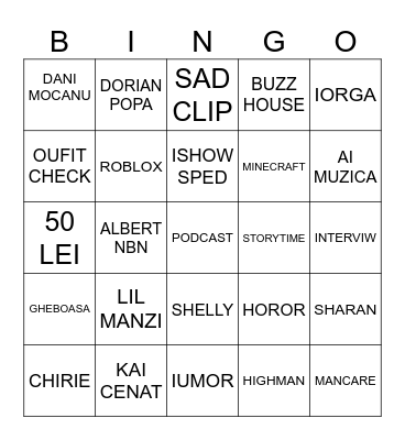 VICTOR Bingo Card