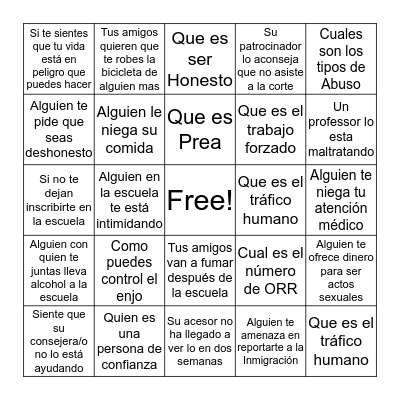 Loteria de Situacion Bingo Card