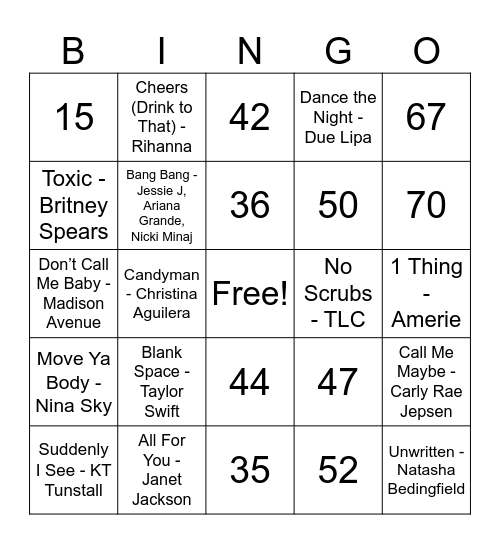 Number Bingo 1-75 Bingo Card