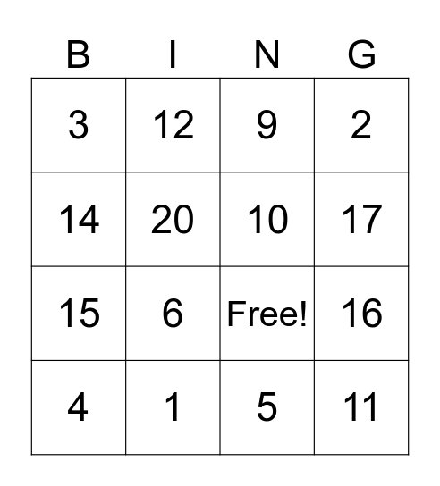 SCAVENGER HUNT BING Bingo Card